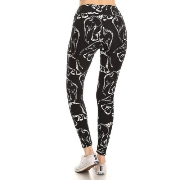 LEGGINGS DEPOT Elephant Animal Print Yoga Top Full Length Leggings Size 10 NWT - Picture 2 of 4